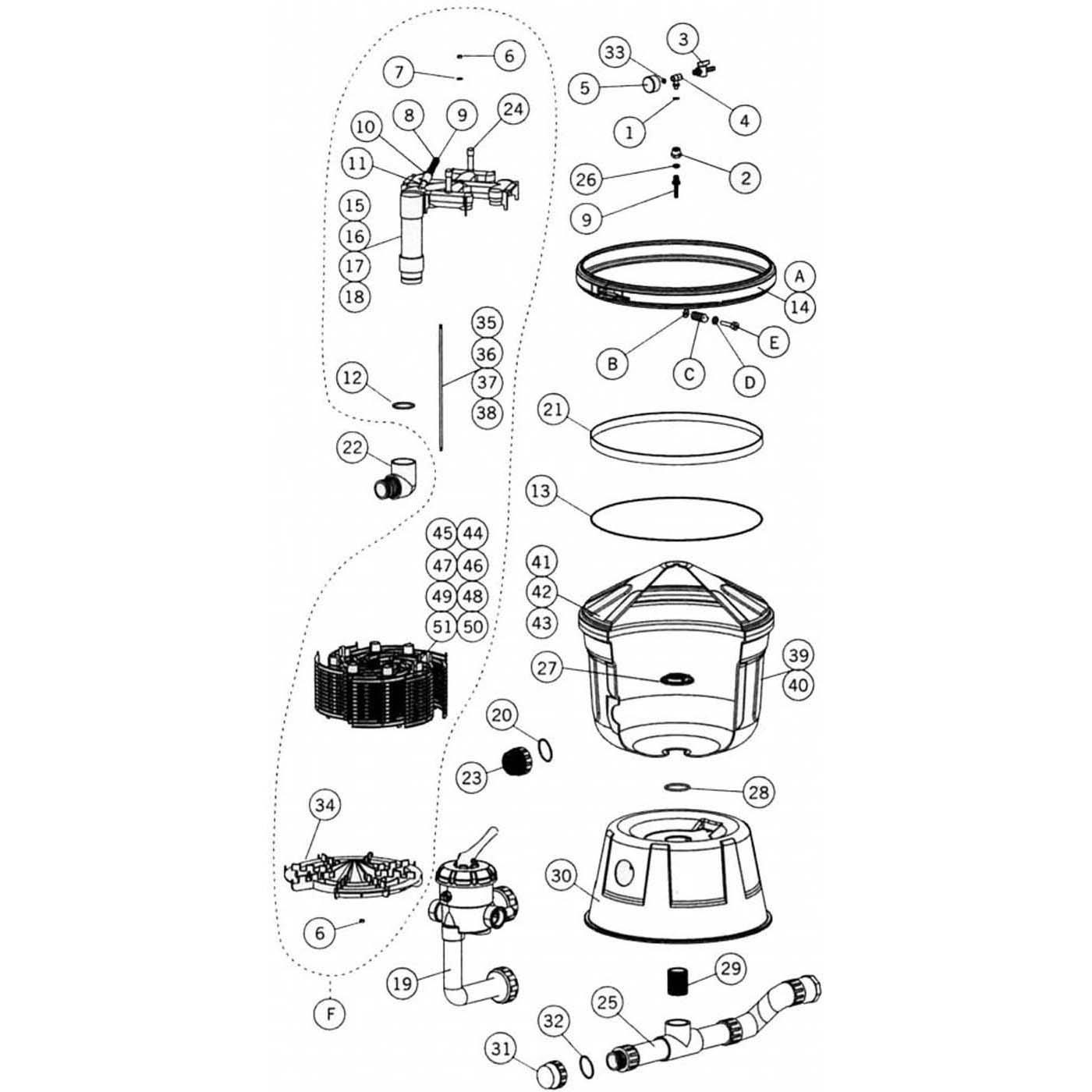 Astral Clarity 24, 36, 48 & 60 Sq. Ft. Filter Parts