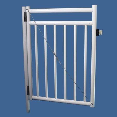 Saftron  48 x 36 Self Closing Gate with 54 Plunger Latch White