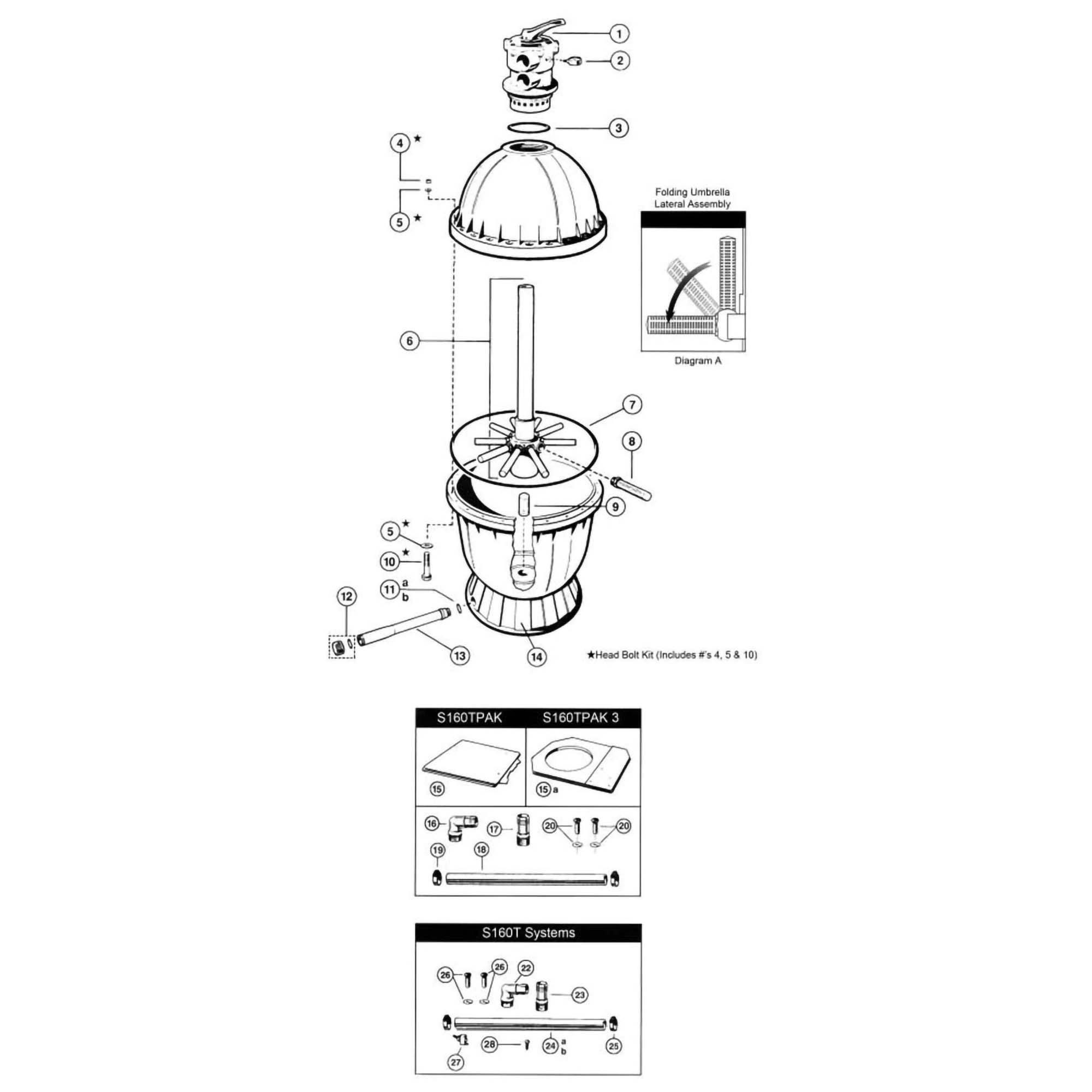 Hayward S160T Sand Filter Replacement Parts