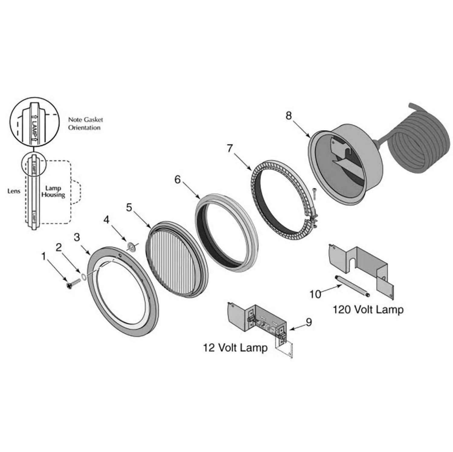 Sta-Rite Sunbrite LTC Pool Light Replacement Parts