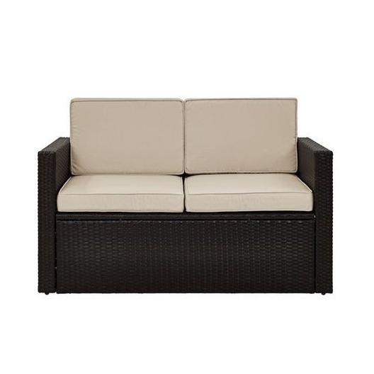 Crosley  Palm Harbor Wicker Loveseat with Sand Cushions