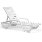 Grosfillex  Bahia Commercial-Grade Resin Chaise Lounge White