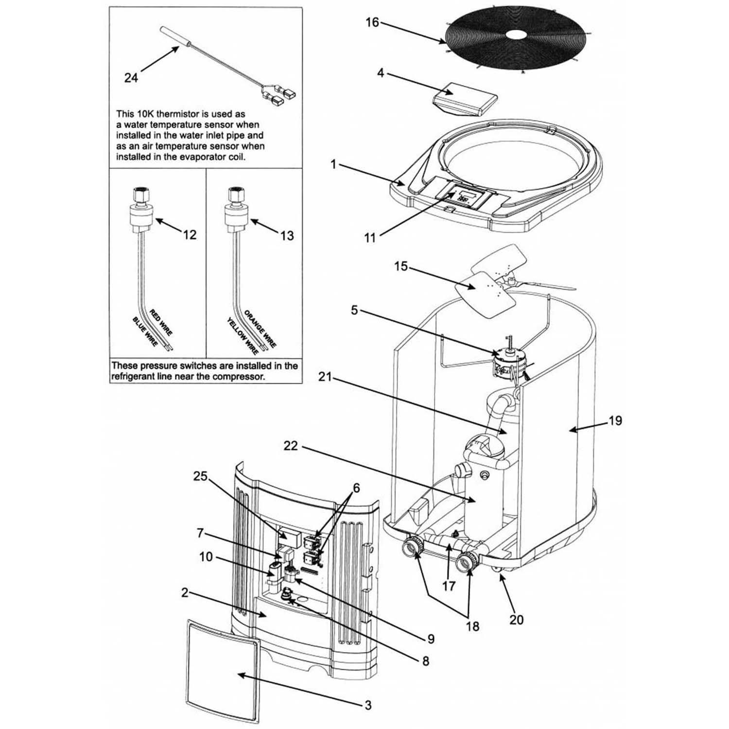 Jandy Heat Pump Replacement Parts AE-Ti AE2000, AE2500, AE3000