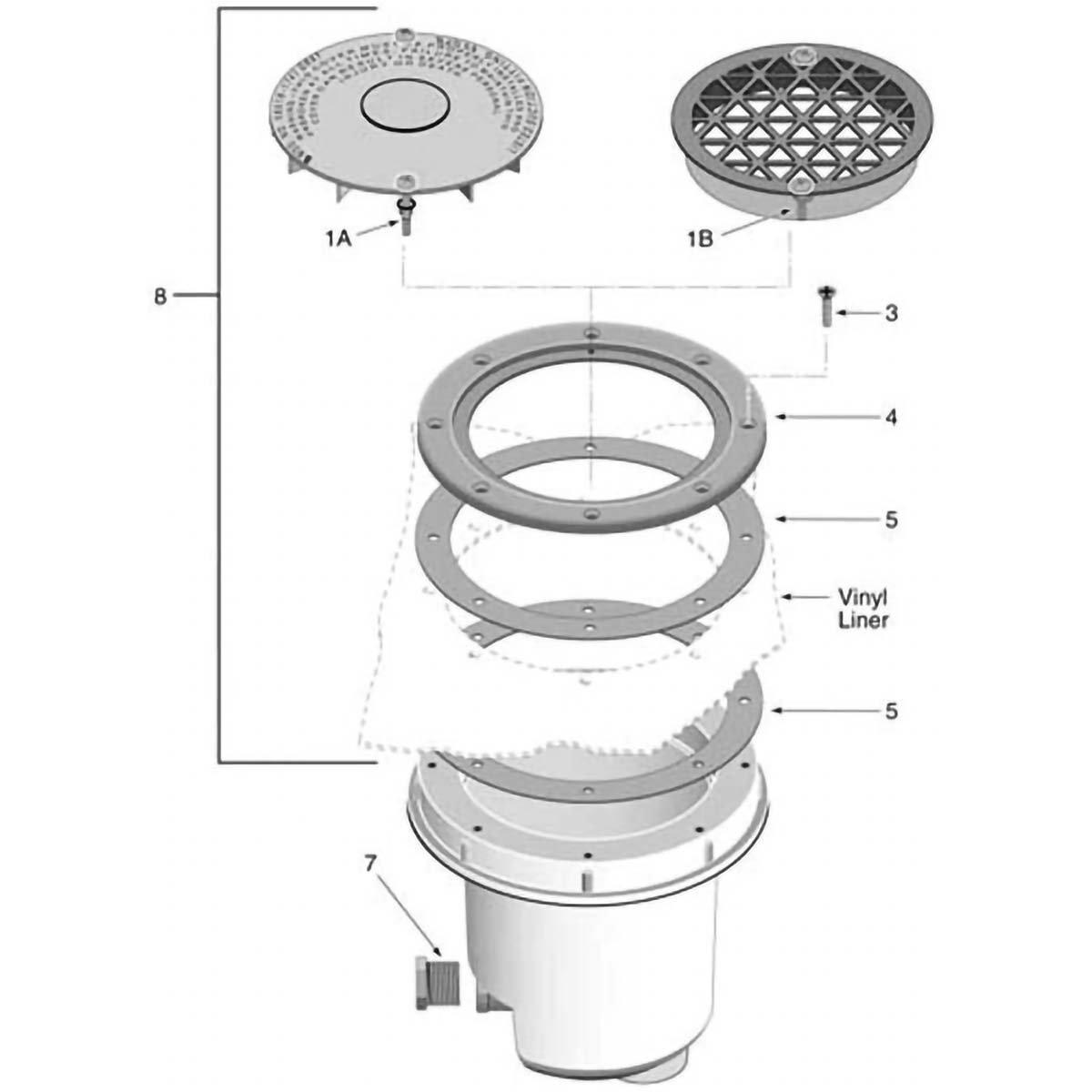 Sta-Rite Vinyl Liner Main Drain Replacement Parts