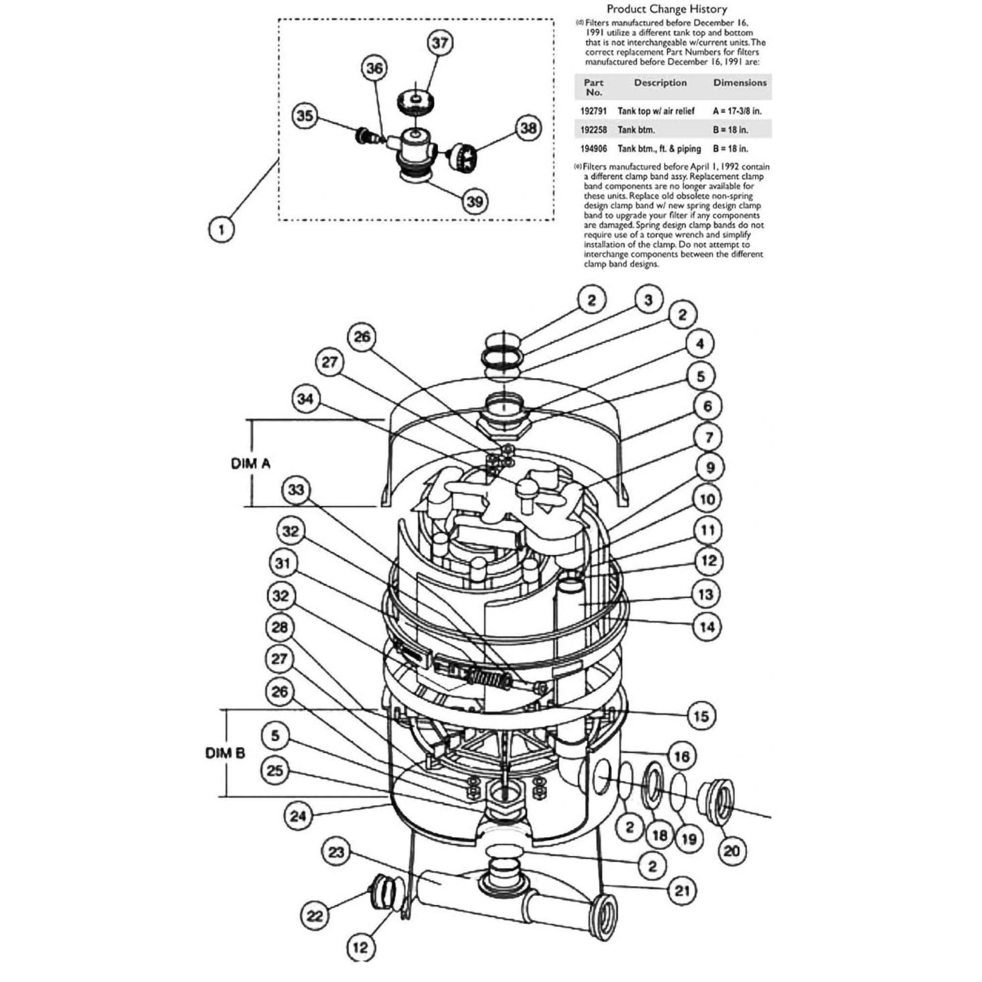 Pentair Nautilus Stainless Steel Pool DE Filter Parts