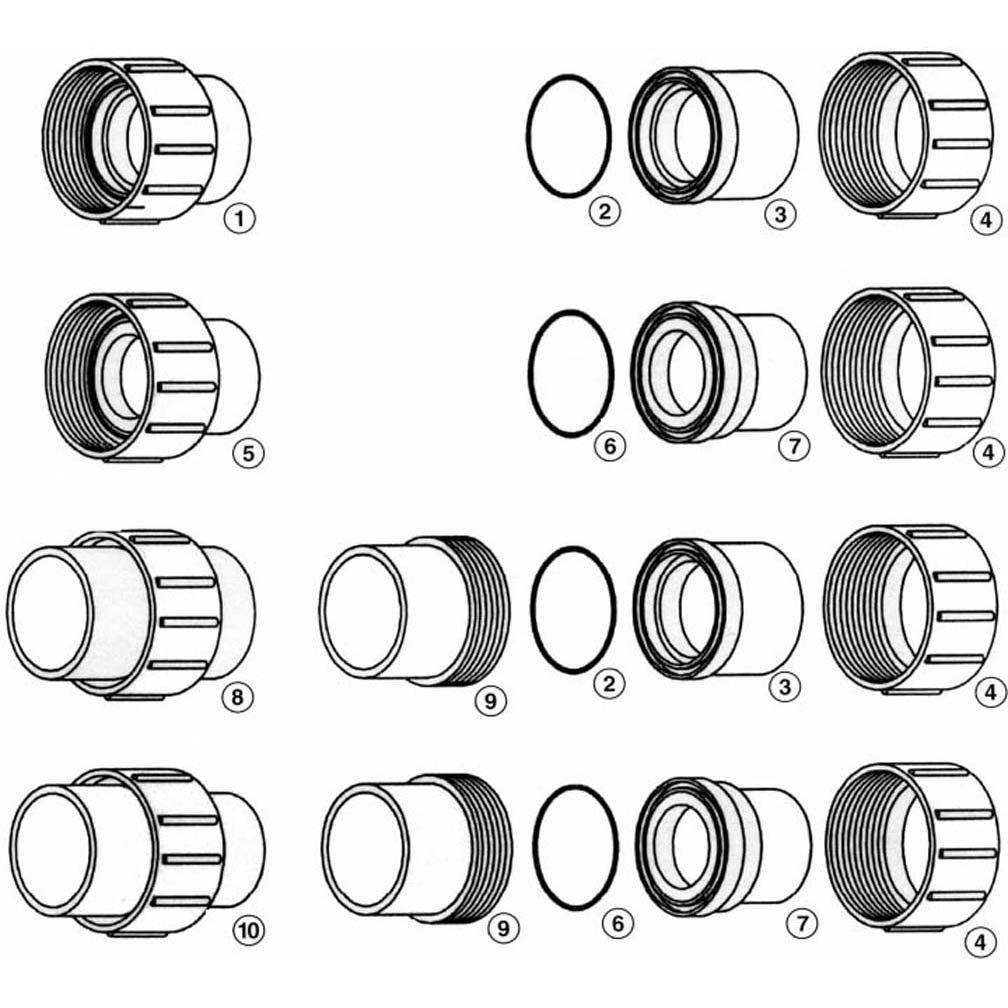 Aqua-Flo 2 Unions  Parts Unions