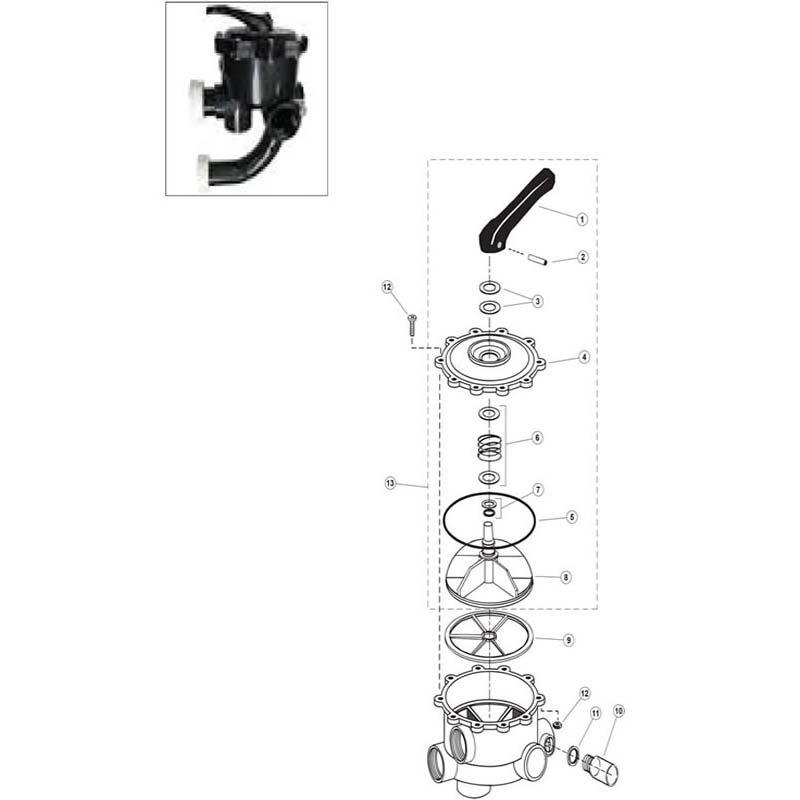 Sta-Rite Multiport Backwash Valve 2 Multi-Port Side Mount WC212-150P/PA