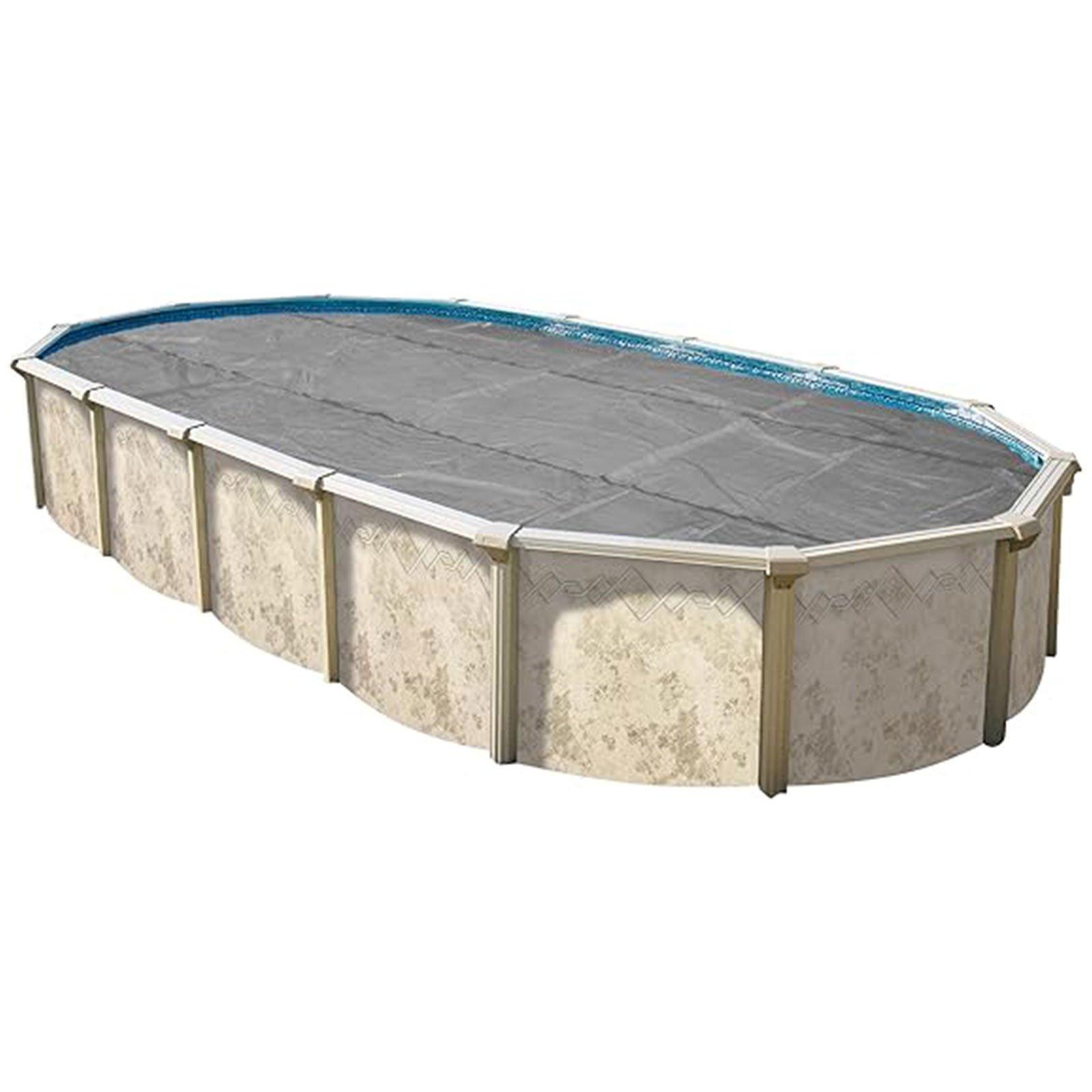 Ultra 18' x 33' Oval Grey Solar Cover, 16 Mil