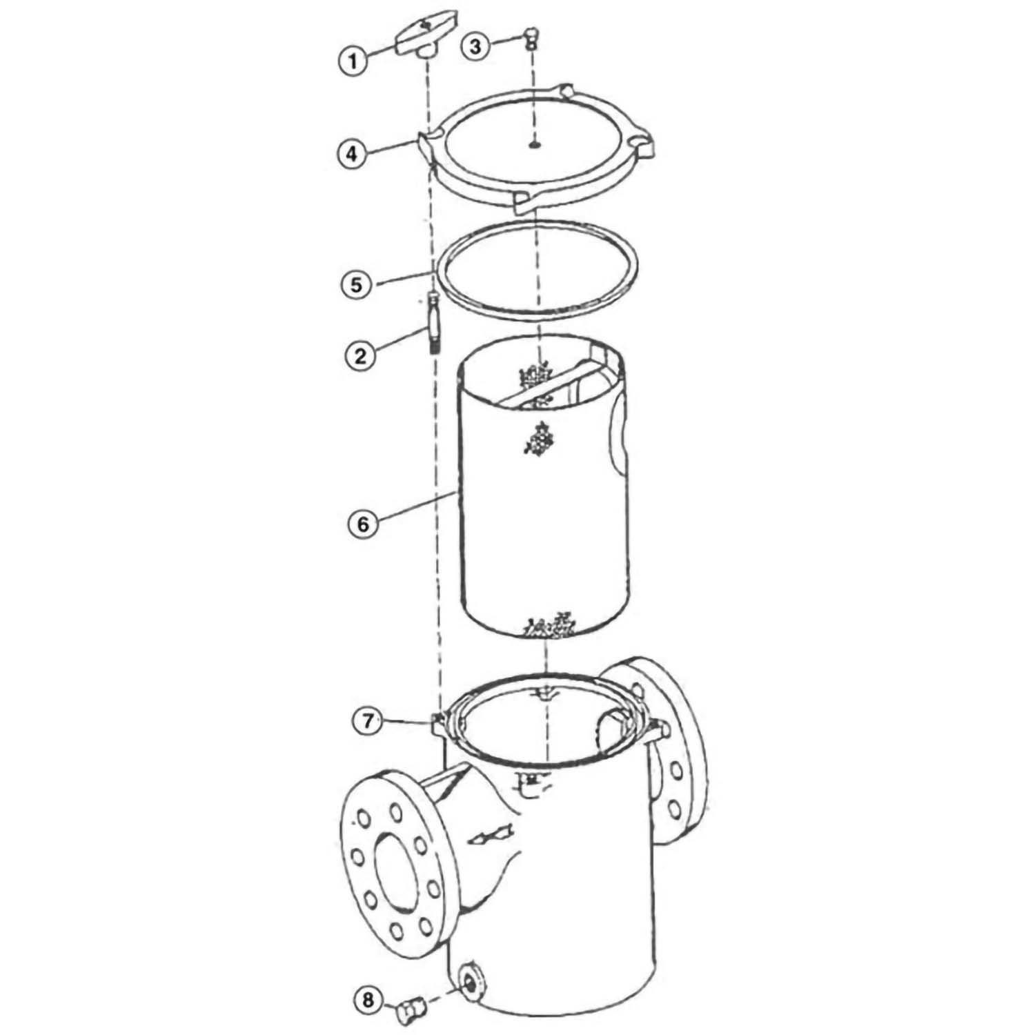 ITT Marlow Marlow In-Line Hair & Lint Pot Pump Part Schematic