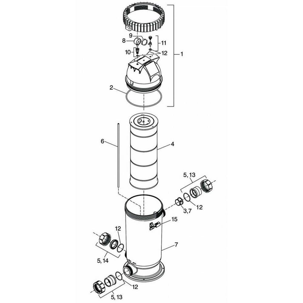 Jandy CS Series Pool Cartridge Filter Parts