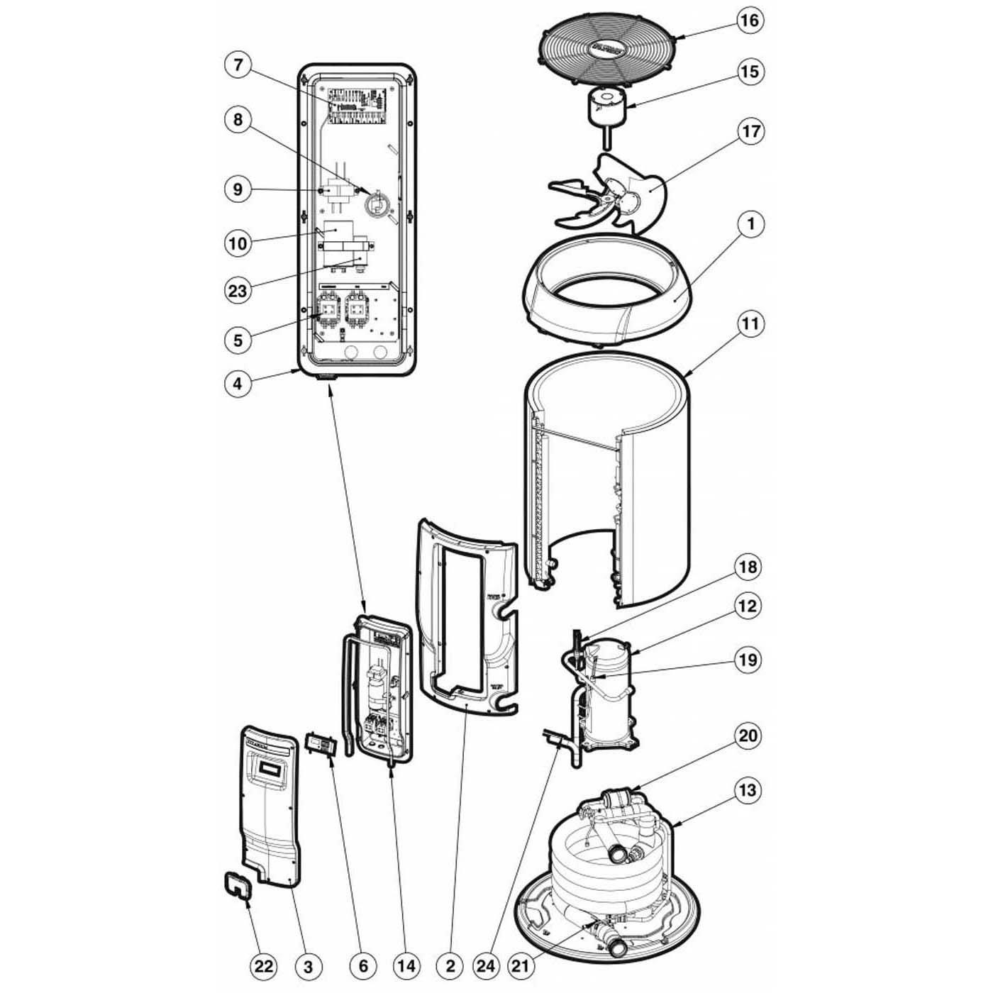 Hayward HeatPro Heat Pump HP20654T, HP20854T, HP21104T Pool Heat Pump Parts