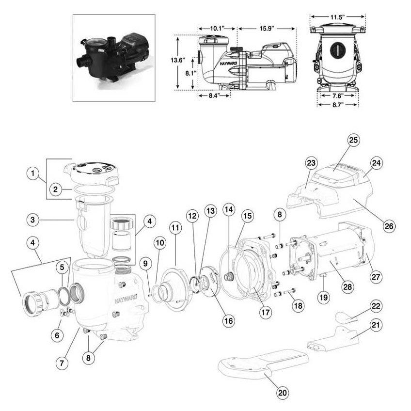 Hayward EcoStar C Series Commercial Pool Pump Parts