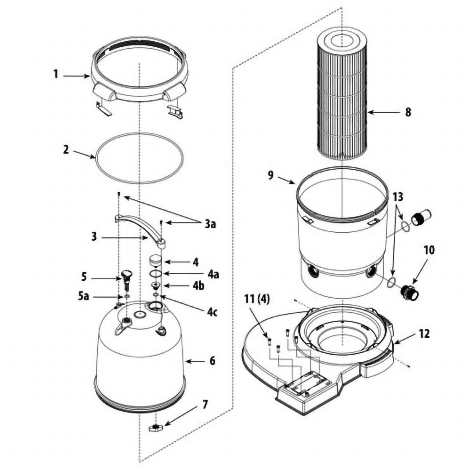 Waterway ClearWater II Pool Cartridge Filter Parts