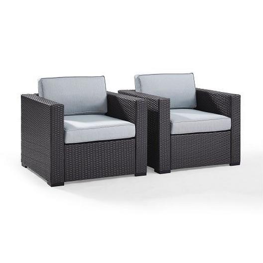 Crosley  Biscayne 2 Person Wicker Set with Mist Cushions