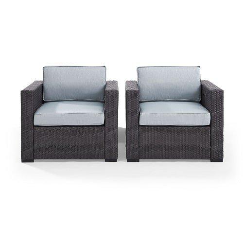 Crosley  Biscayne 2 Person Wicker Set with Mocha Cushions