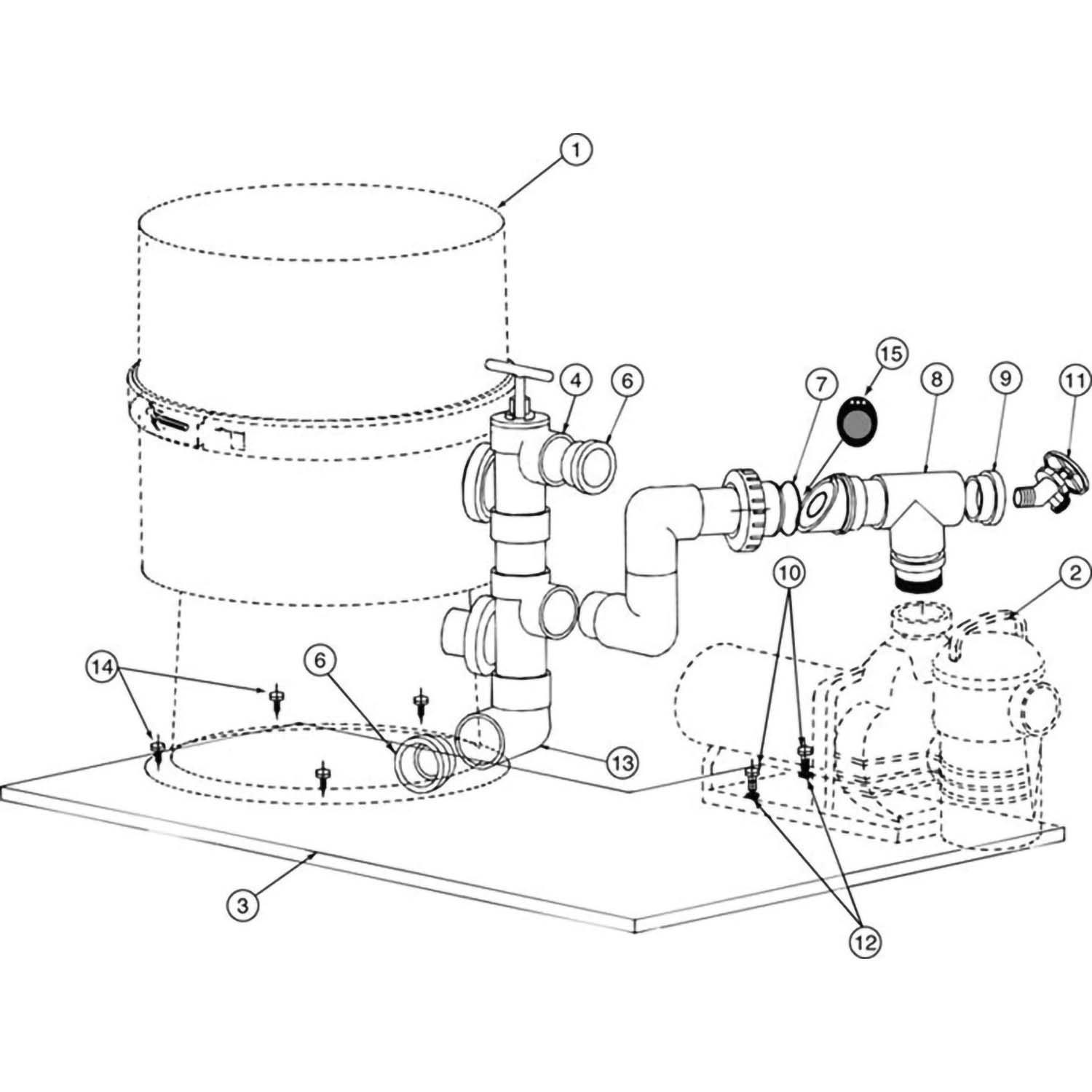 Pentair Challenger Pump to Filter Base Kit #185201 Parts