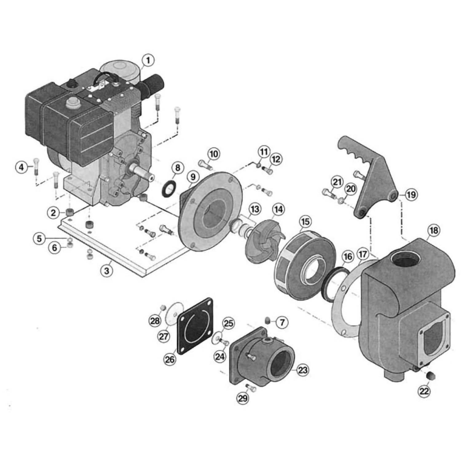 Sta-Rite Gas Engine Self Priming Centrifugal Pump Parts