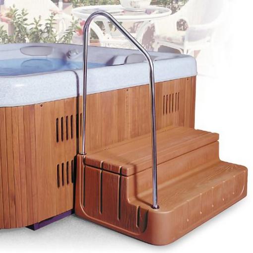 An image demonstrating steps as an example of hot tub accessories