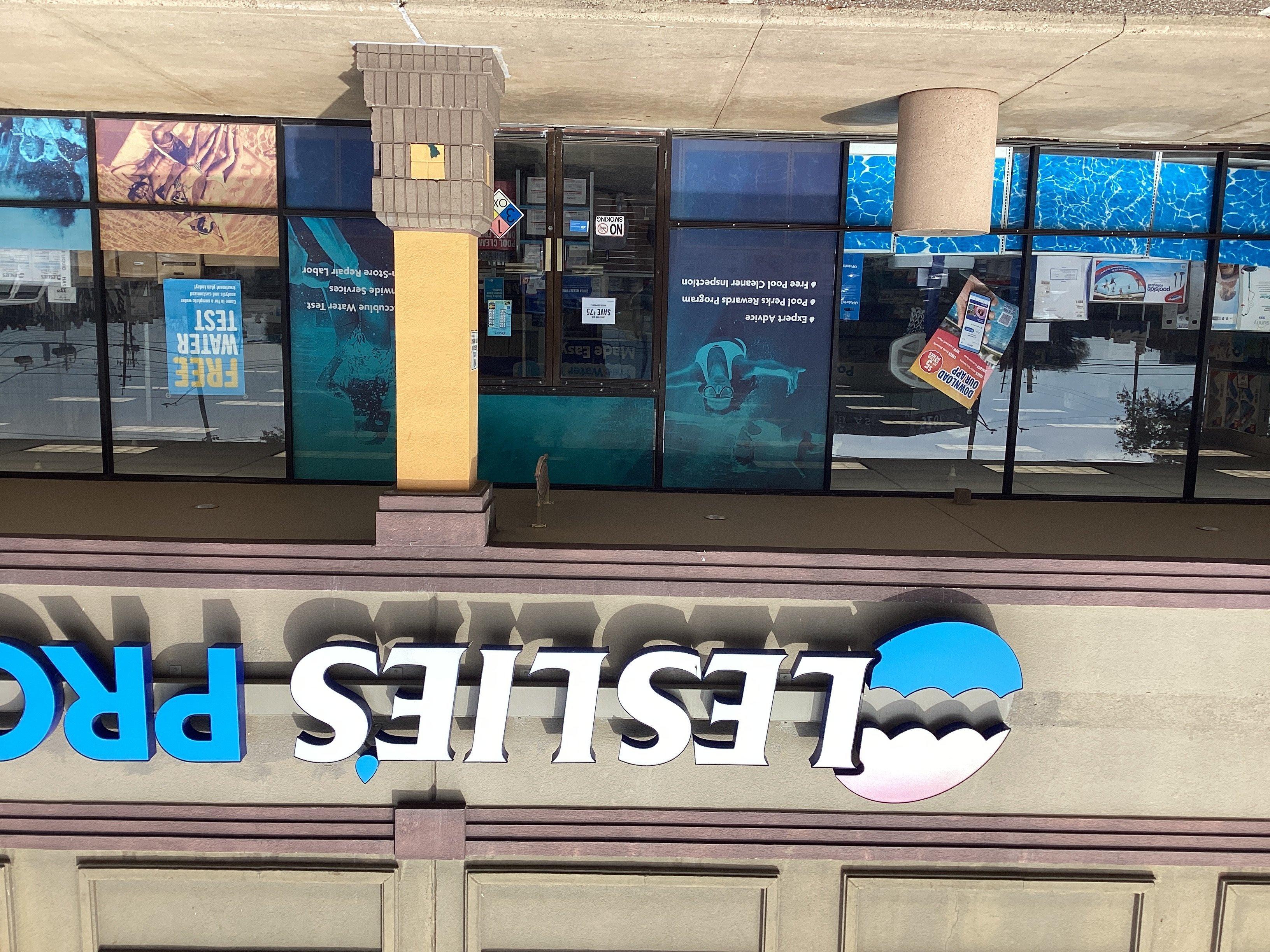 an image of a Leslie's storefront