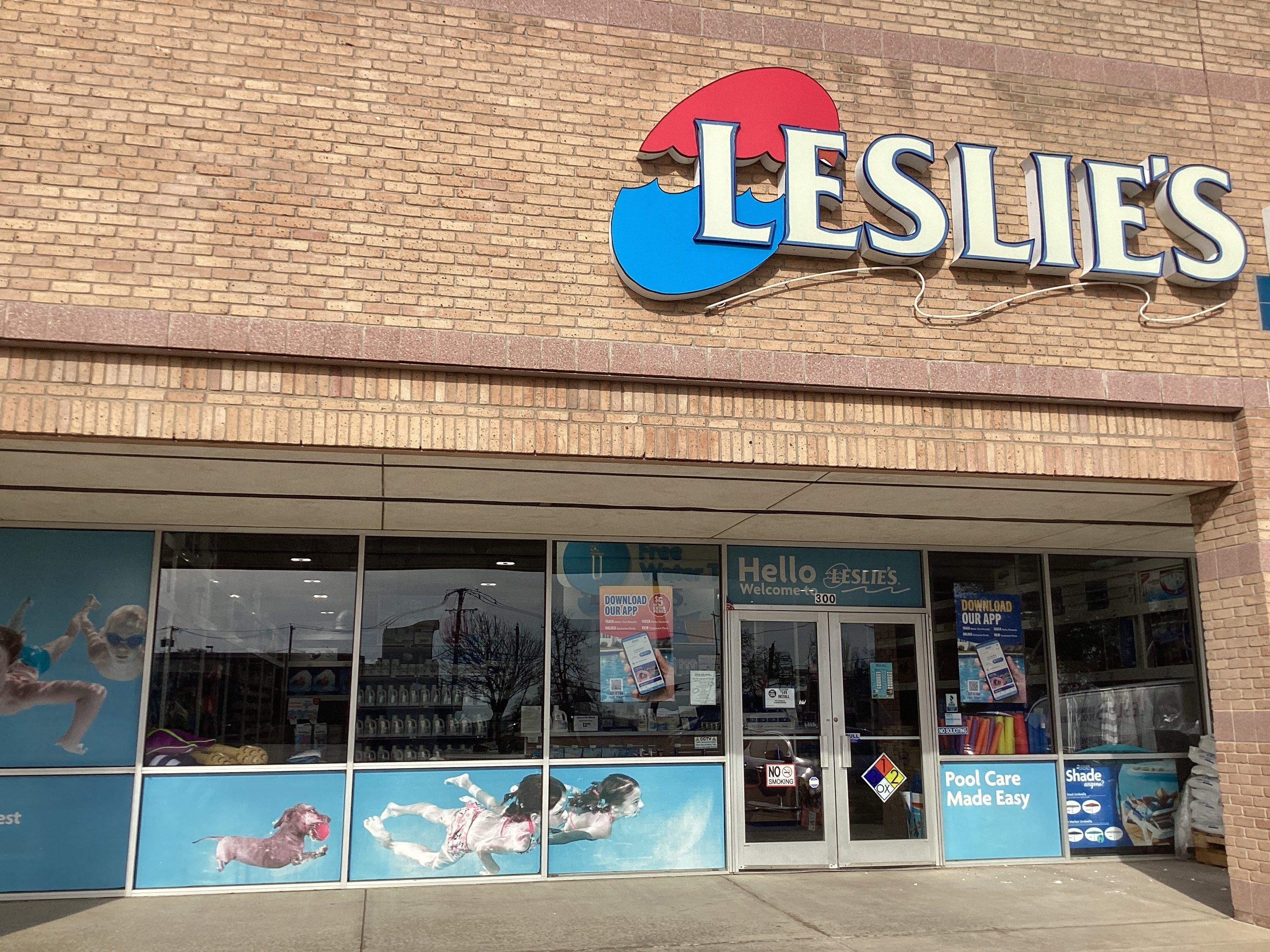 an image of a Leslie's storefront