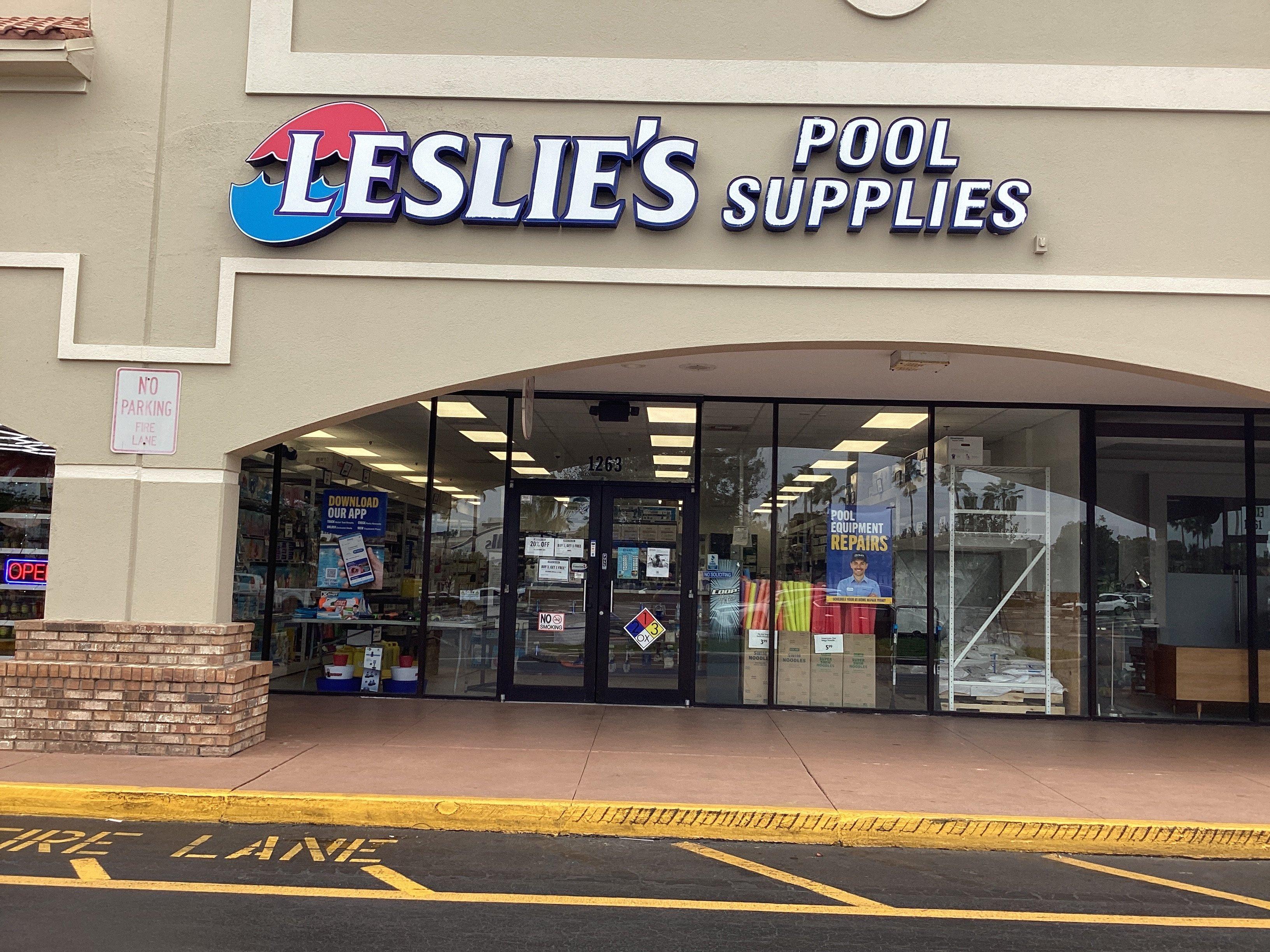an image of a Leslie's storefront