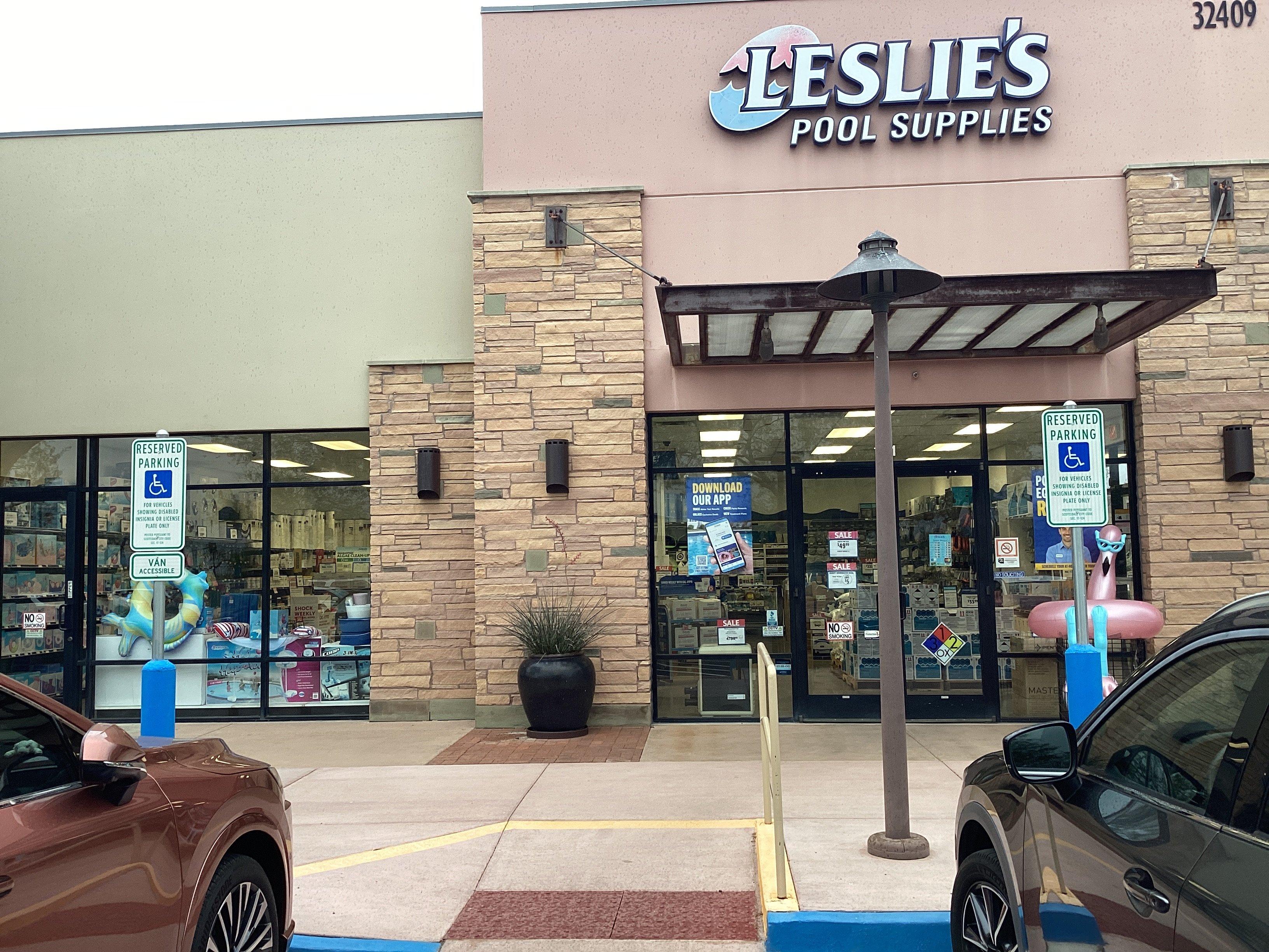 an image of a Leslie's storefront