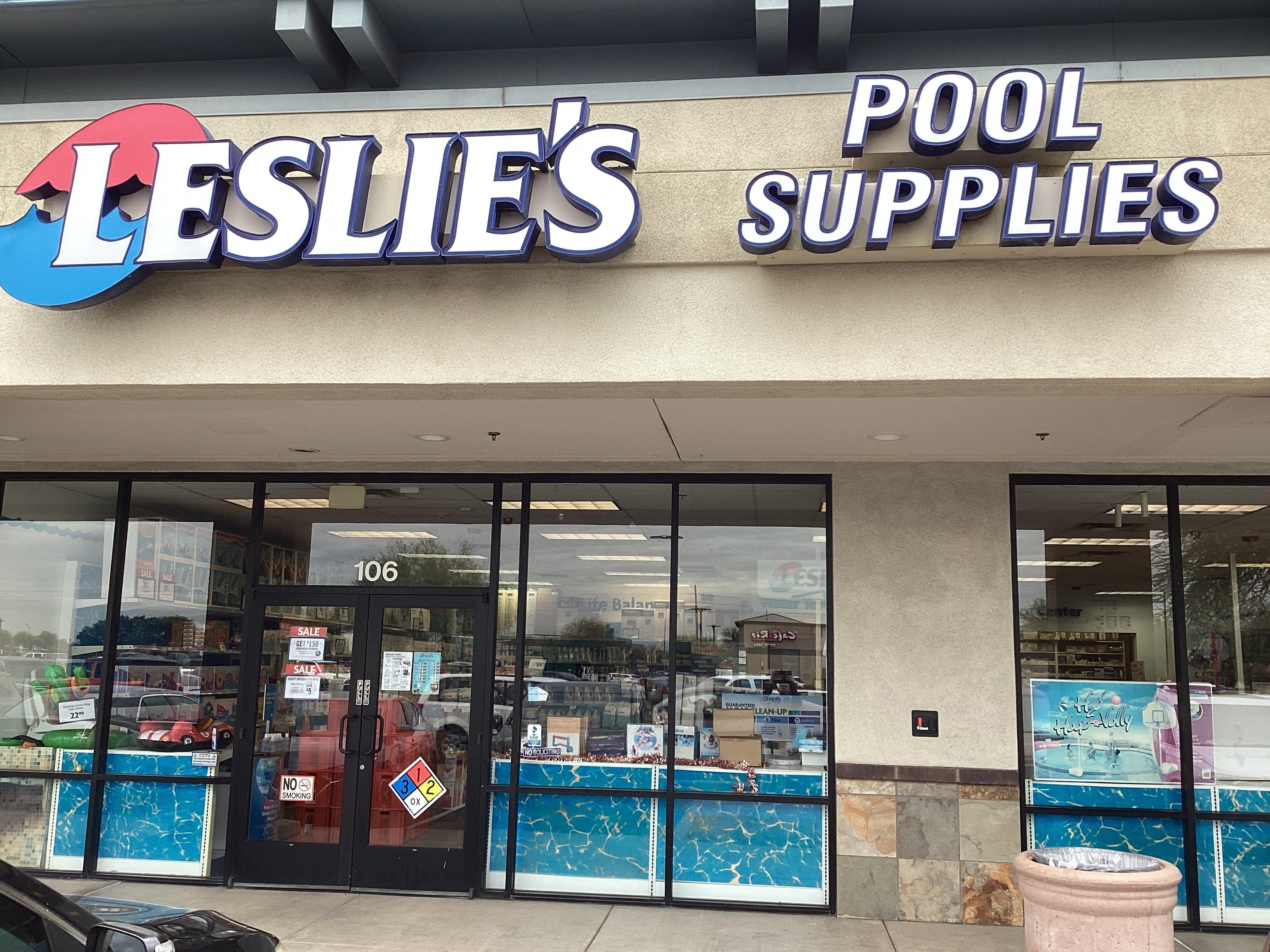 an image of a Leslie's storefront