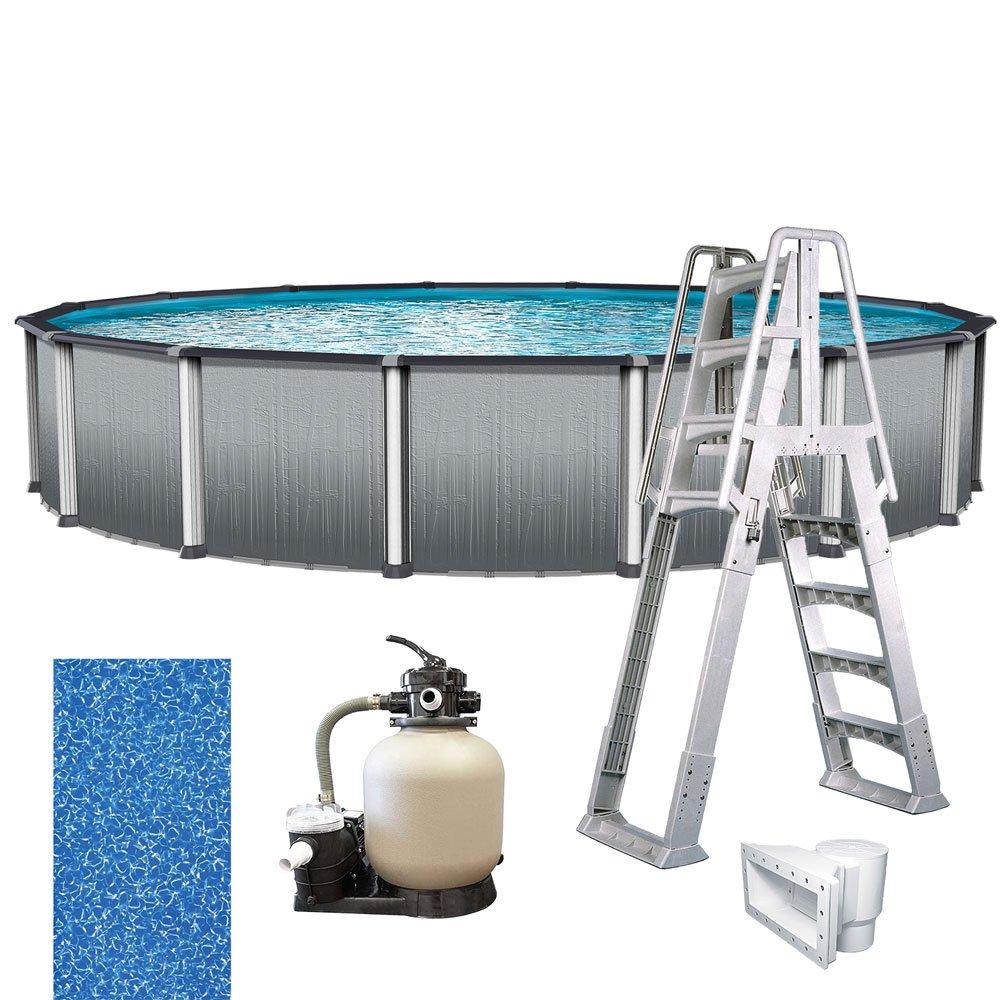 Weekender Premium 18 ft Round Above Ground Pool Package with Upgraded