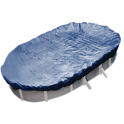 A round above ground pool