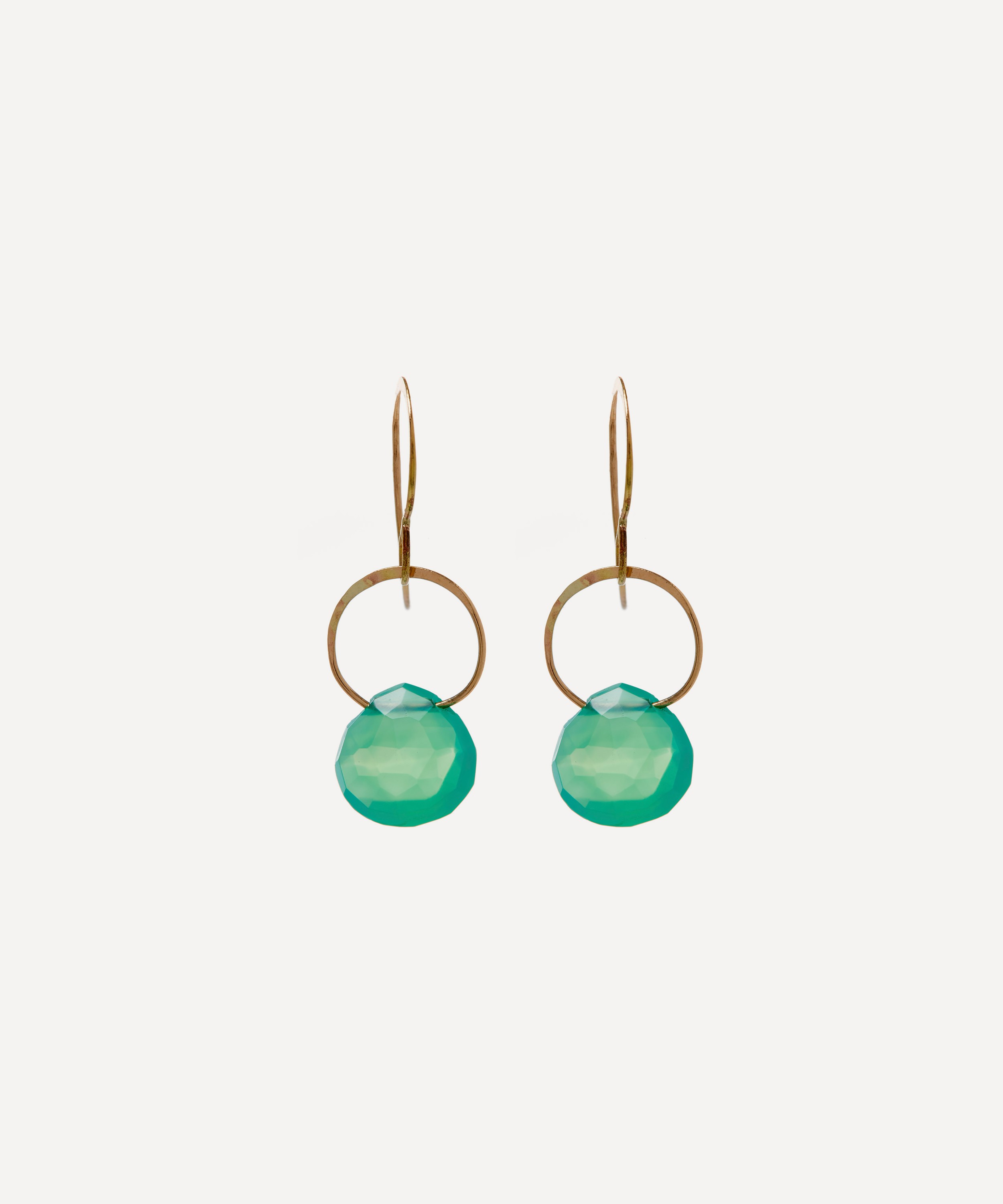 Melissa Joy Manning - Large Gold and Chrysoprase Single Drop Earrings image number 0