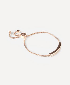 Monica Vinader - Rose Gold Plated Vermeil Silver Linear Diamond Chain Friendship Bracelet image number 1