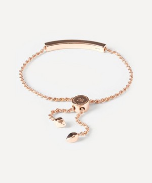 Monica Vinader - Rose Gold Plated Vermeil Silver Linear Diamond Chain Friendship Bracelet image number 2