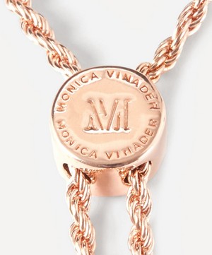 Monica Vinader - Rose Gold Plated Vermeil Silver Linear Diamond Chain Friendship Bracelet image number 3