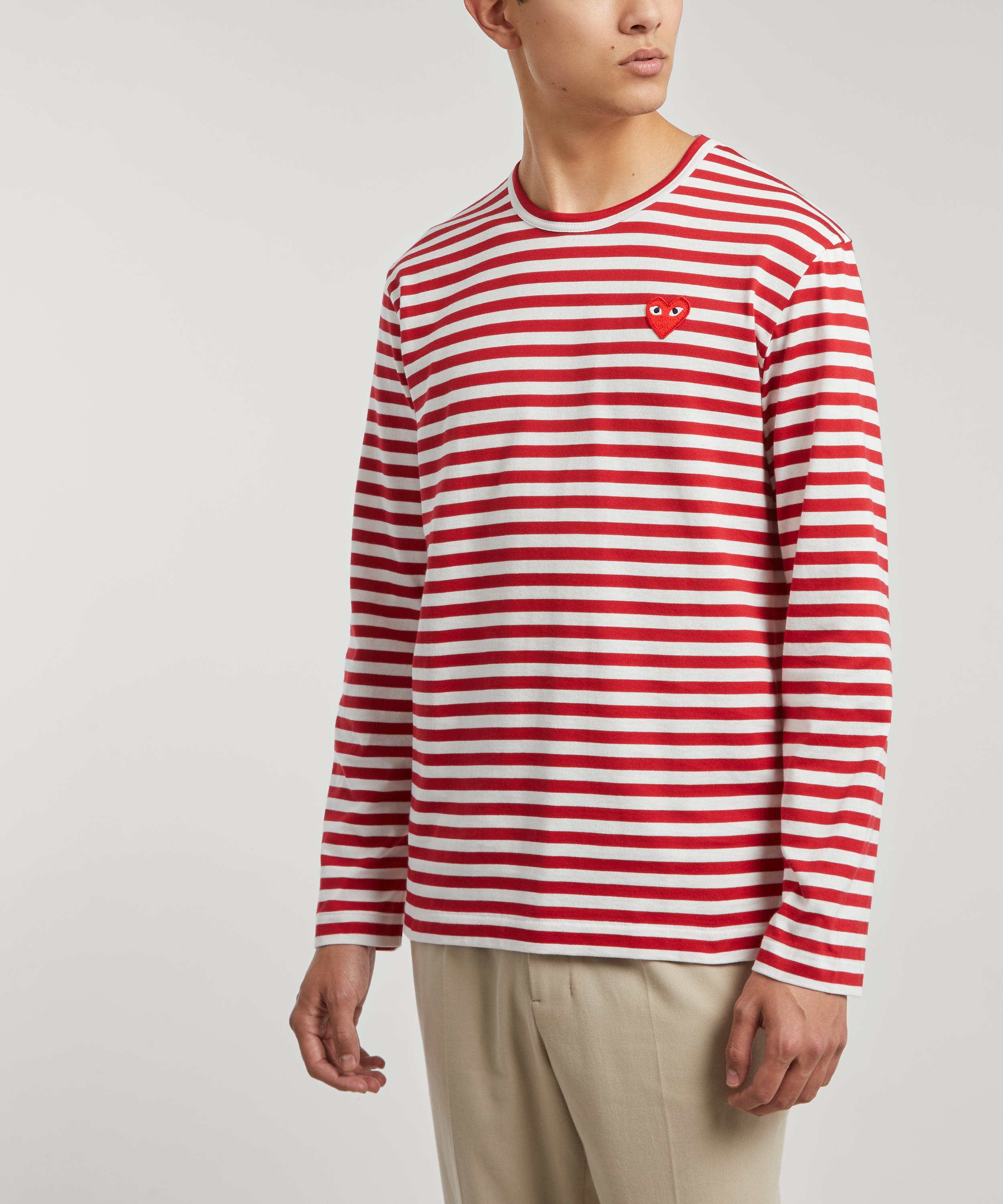 Comme des Garçons Play - Long Sleeve Stripe Cotton T-Shirt image number 1