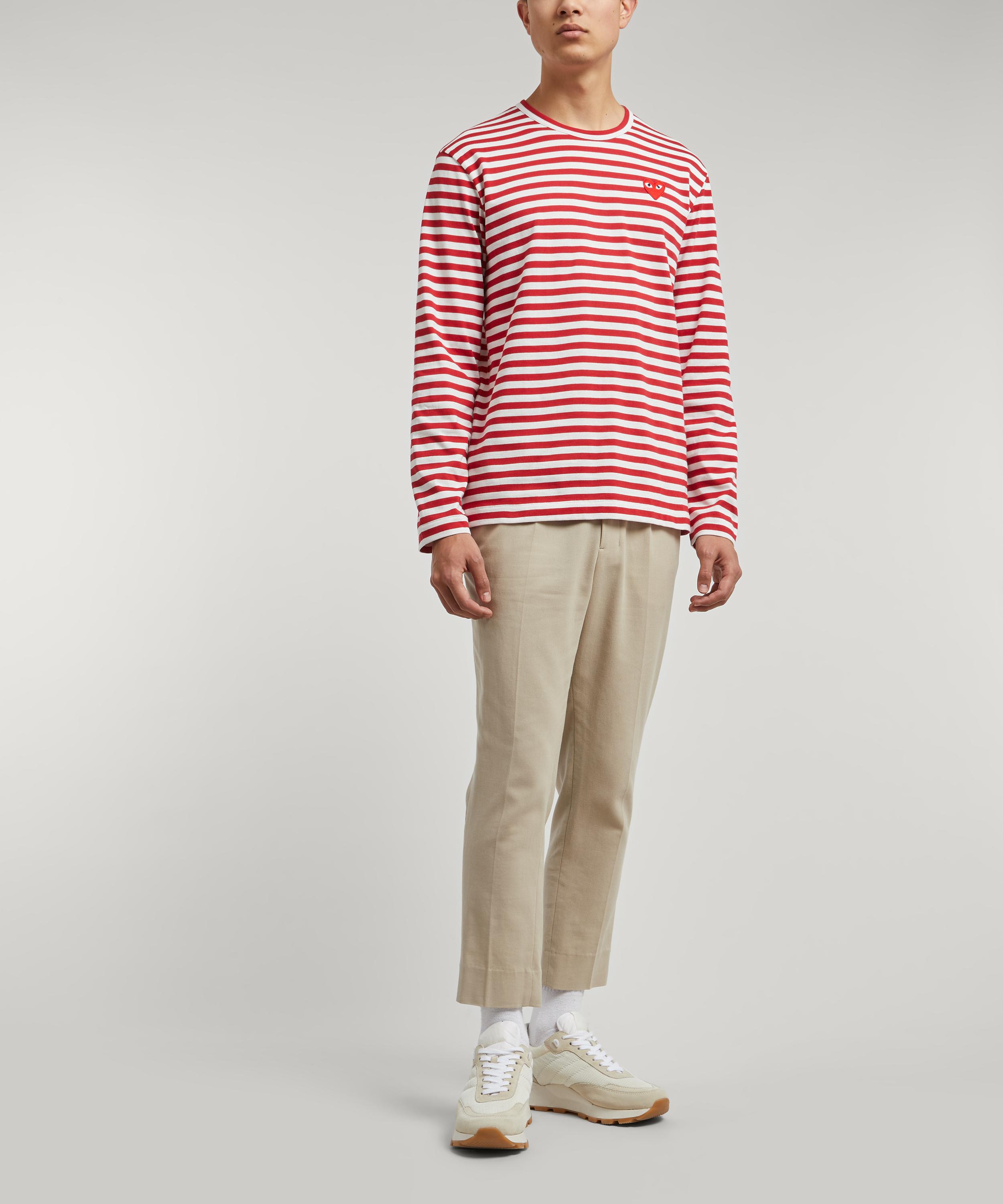 Comme des Garçons Play - Long Sleeve Stripe Cotton T-Shirt image number 2