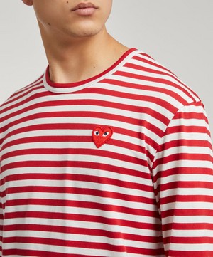 Comme des Garçons Play - Long Sleeve Stripe Cotton T-Shirt image number 4