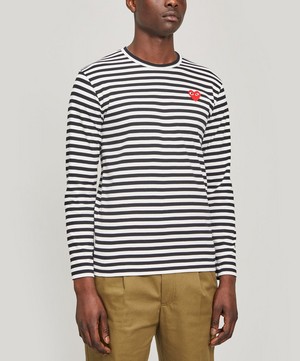 Comme des Garçons Play - Long Sleeve Stripe Cotton T-Shirt image number 0