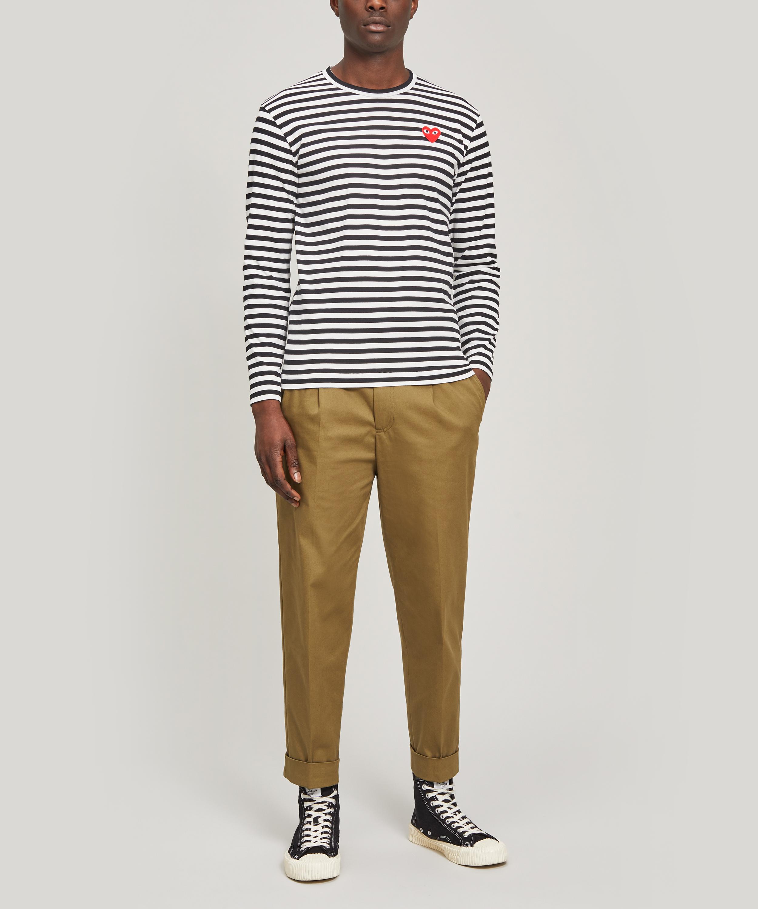 Comme des Garçons Play - Long Sleeve Stripe Cotton T-Shirt image number 1
