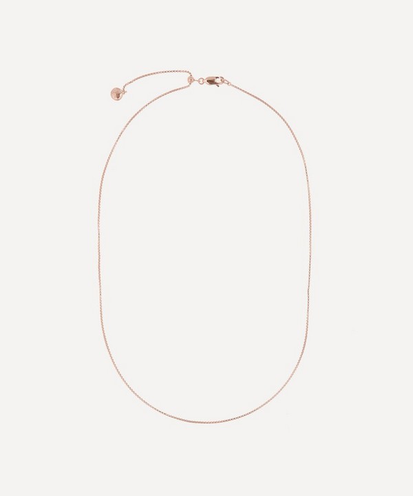 Monica Vinader - Rose Gold Plated Vermeil Silver 18" Fine Oval Box Chain Necklace image number null