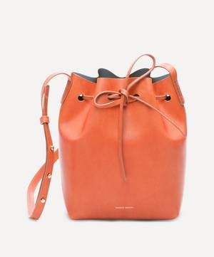 Vegetable Tanned Leather Mini Bucket Bag