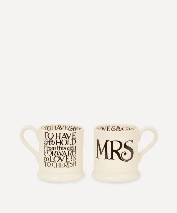 Emma Bridgewater - Mrs and Mrs Half Pint Mugs image number null