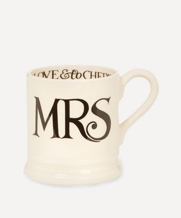 Emma Bridgewater - Mrs and Mrs Half Pint Mugs image number 1