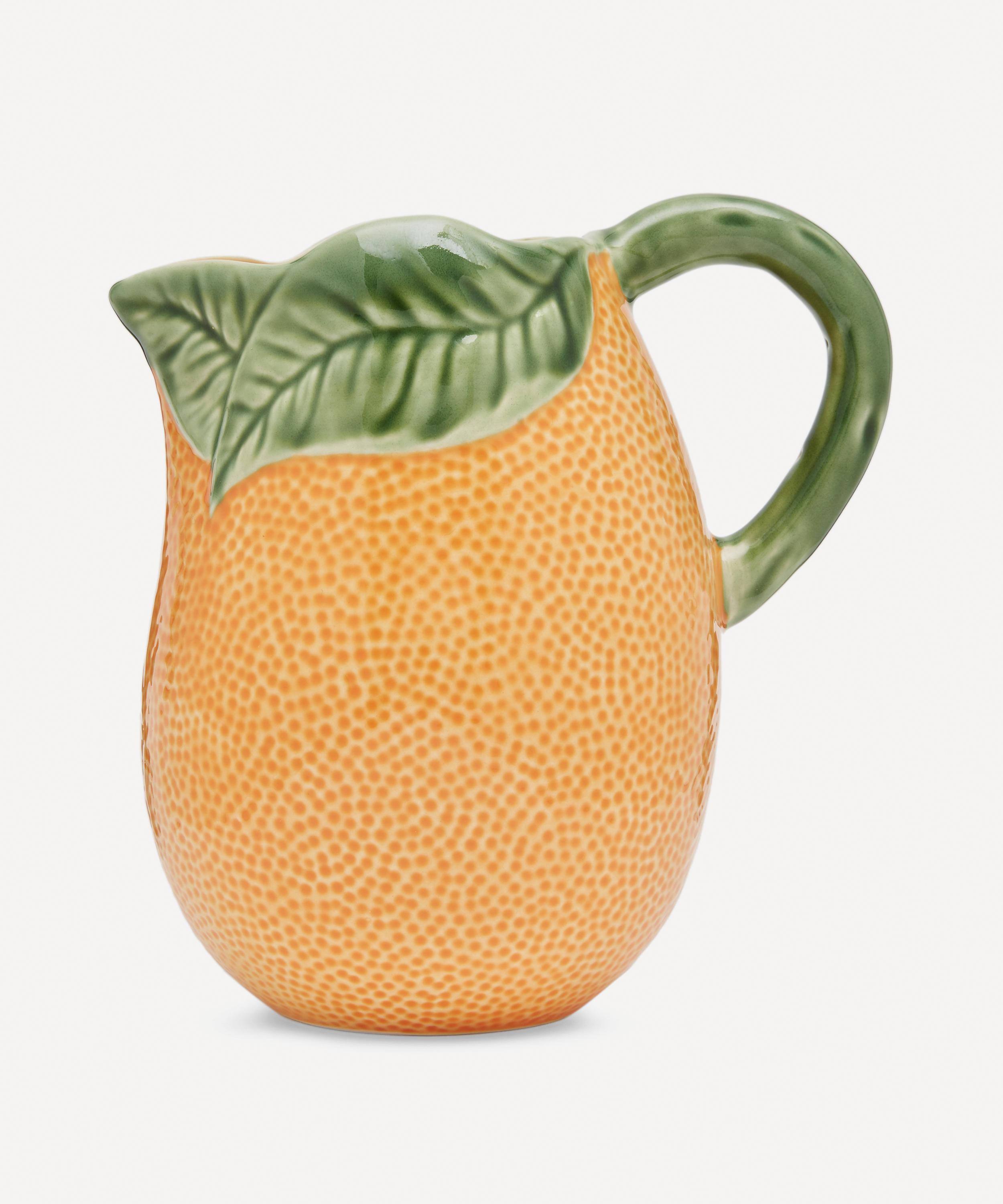 Bordallo Pinheiro - Orange Earthenware Pitcher image number 0