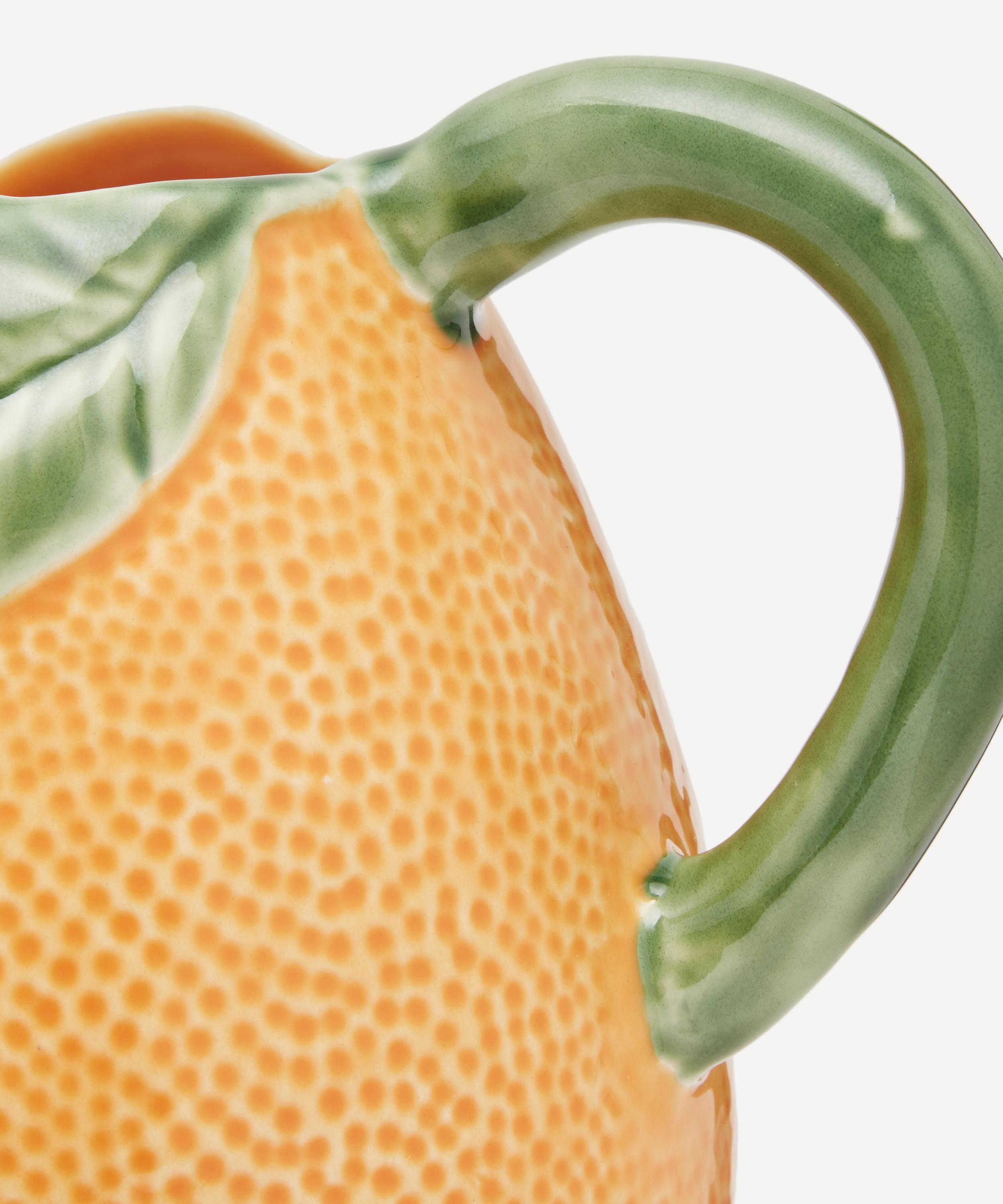 Bordallo Pinheiro - Orange Earthenware Pitcher image number 3