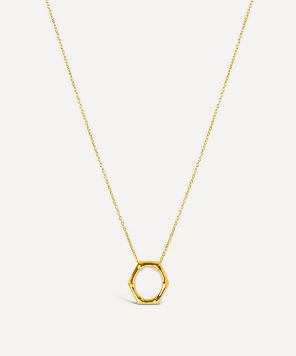 Dinny Hall - Gold Plated Vermeil Silver Bamboo Round Slide Pendant Necklace image number null