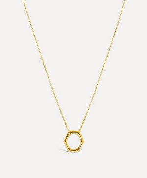 Dinny Hall - Gold Plated Vermeil Silver Bamboo Round Slide Pendant Necklace image number 0