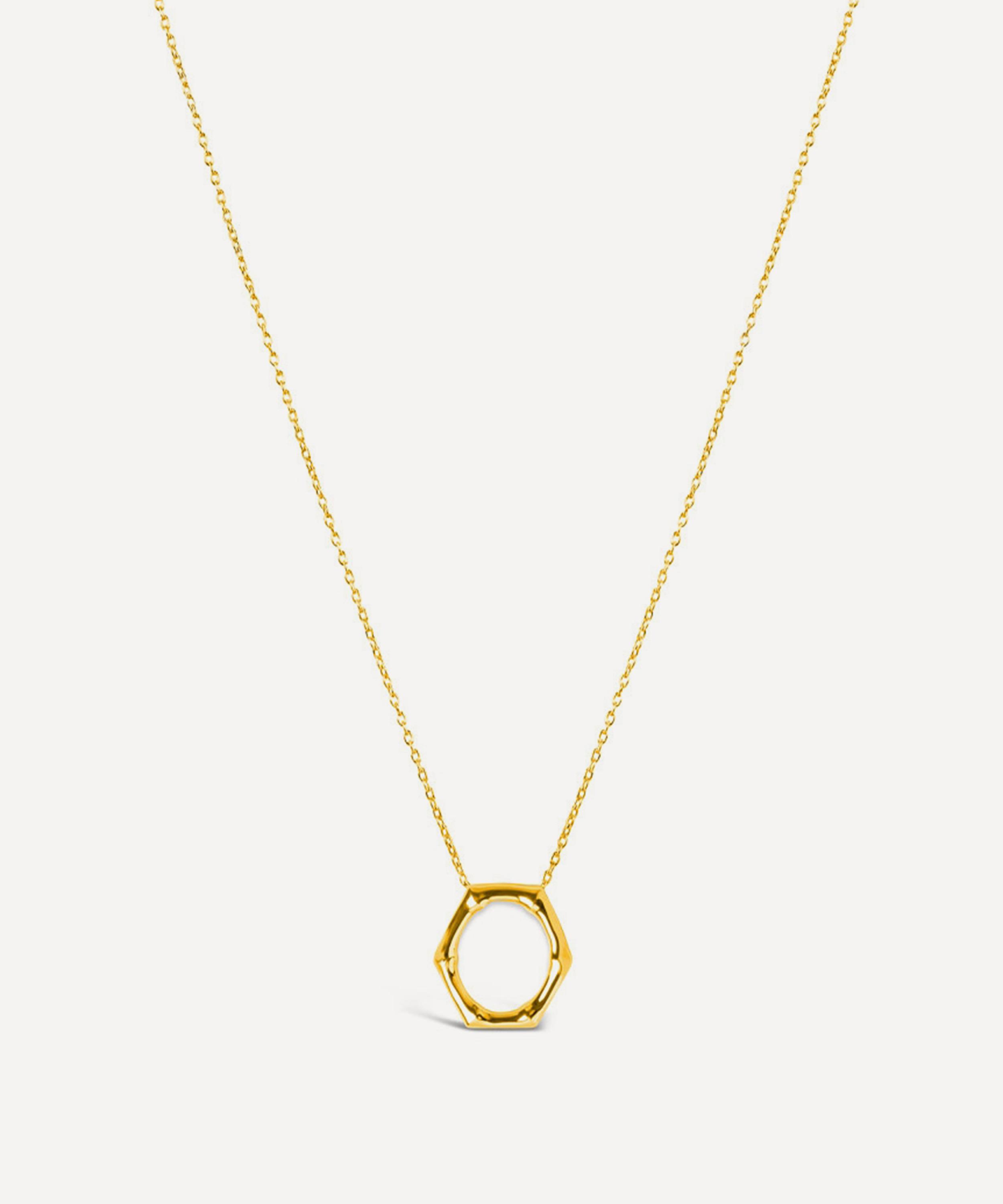 Dinny Hall - Gold Plated Vermeil Silver Bamboo Round Slide Pendant Necklace image number 0