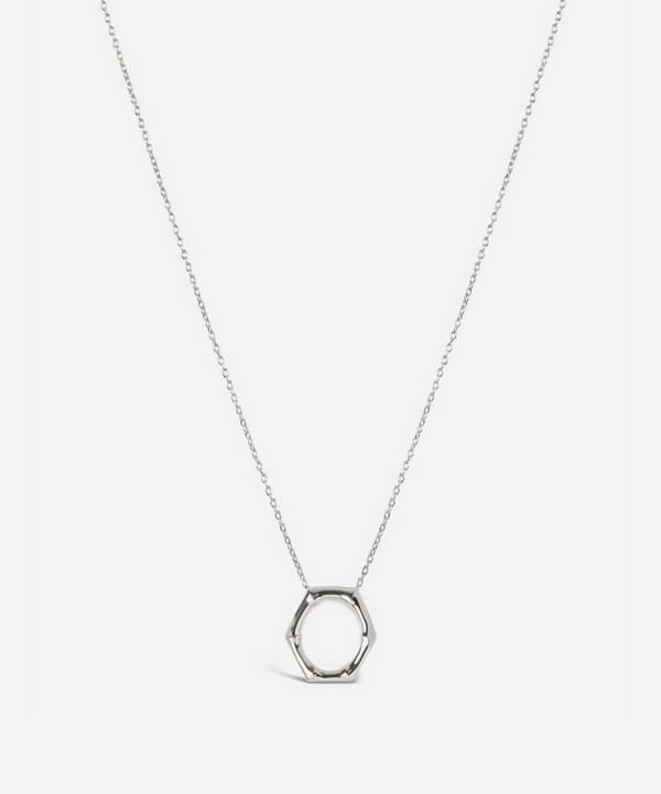 Dinny Hall - Silver Bamboo Round Slider Pendant Necklace image number 0