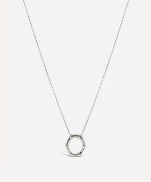 Silver Bamboo Round Slider Pendant Necklace