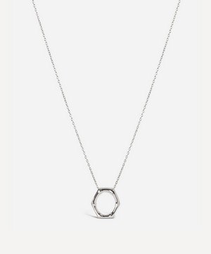 Silver Bamboo Round Slider Pendant Necklace